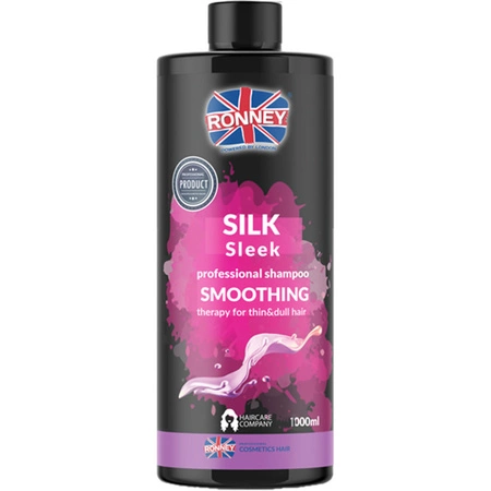 RONNEY Silk Sleek wygładzający szampon do włosów cienkich i matowych 1000ml