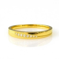 ECARLA pierścionek ze stali chirurgicznej platerowanej złotem PST975R7