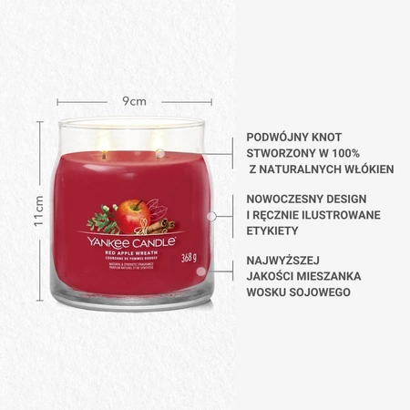 YANKEE CANDLE Signature Średnia świeca w słoiku RED APPLE WREATH 368g