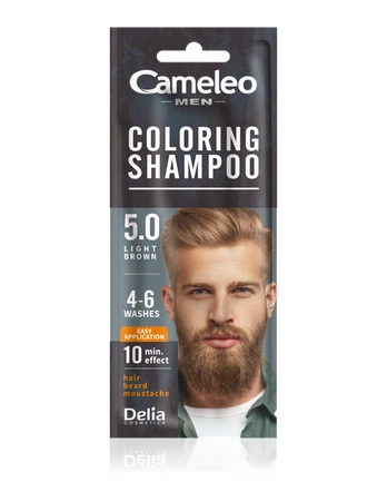 DELIA Cameleo Men Coloring Shampoo szamponetka koloryzująca 5.0 Light Brown 15ml 