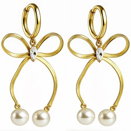 ECARLA kolczyki ze stali szlachetnej platerowanej 14k złotem KST3453