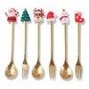 ECARLA zestaw łyżeczek i widelczyków ze świątecznymi figurkami 6szt w pudełku LYZ6