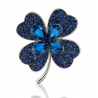 ECARLA broszka ozdobna Szmaragdowa Koniczyna BZ218