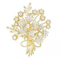 ECARLA broszka kryształowa z cyrkoniami Bukiet kwiatów BZ184