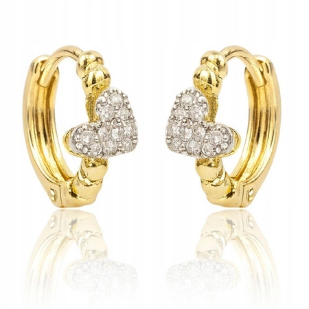 ECARLA kolczyki ze stali szlachetnej platerowanej 14k złotem KST3482