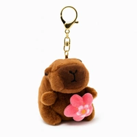 ECARLA brelok do kluczy KAPIBARA z koralowym kwiatkiem BRL385KOR