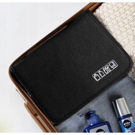 ECARLA kosmetyczka rozkładana Czarny 23x19cm KS34WZ3