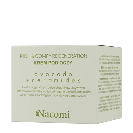 NACOMI Rich & Comfy Regeneration krem pod oczy Avocado, Ceramidy 15ml
