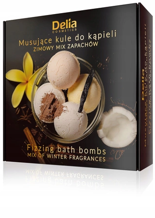 DELIA musujące kule do kąpieli Zimowy Mix Zapachów 4x100g