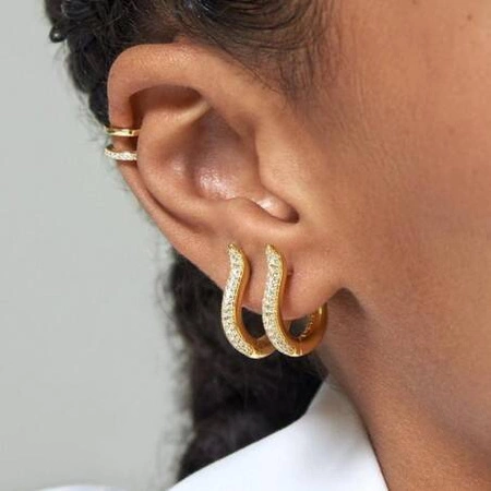 ECARLA kolczyki ze stali szlachetnej platerowanej złotem KST3290