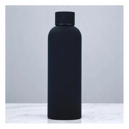 ECARLA bidon ze stali nierdzewnej, butelka termiczna 500ml Czarny BD46CZ