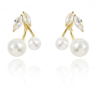 ECARLA kolczyki ze stali szlachetnej platerowanej 14k złotem WISIENKI KST3334