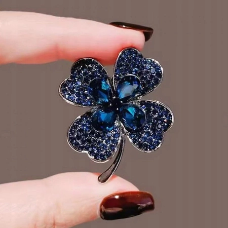 ECARLA broszka ozdobna Szmaragdowa Koniczyna BZ218