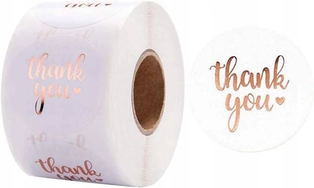 ECARLA naklejki Thank You opalizujące Rose Gold NNK07 500szt