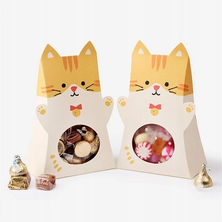 ECARLA pudełko prezentowe ozdobne w kształcie kotka 10x5x16,5cm OPO42ZO