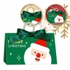 ECARLA torebka ozdobna świąteczna z kokardą 17x10x8,5cm Merry Christmas Zielone OPO37 