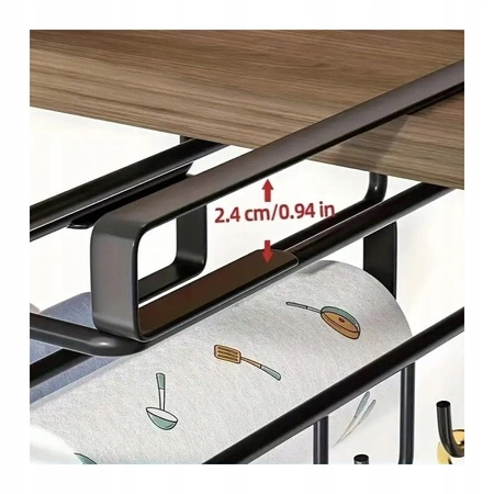 ECARLA uchwyt podwieszany do szafki, wieszak Czarny OR116CZ