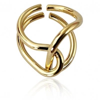 ECARLA pierścionek ze stali chirurgicznej platerowanej złotem PST947