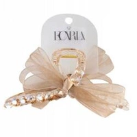 ECARLA spinka-klamra do włosów z serduszkami i kokardą Kremowa SP343K