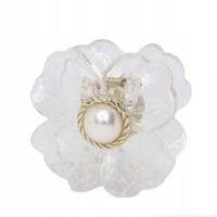 ECARLA spinka-klamra do włosów Kwiat z perełką bezbarwny SP271