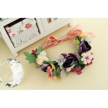 ECARLA wianek na głowę Retro Kwiaty Boho W61