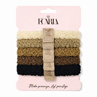 ECARLA zestaw gumek frotek na plakietce 5szt Misie brąz beż GUM191