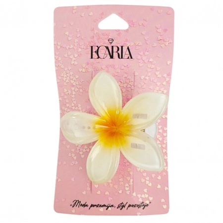 ECARLA spinka-klips do włosów Kwiat Moana Ombre 6cm Biało żółty SP404