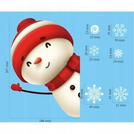 ECARLA naklejki na szybę świąteczne kolorowe 1 arkusz 20x30cm NKD20