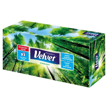 VELVET Nature chusteczki higieniczne 3-warstwowe Box 90szt