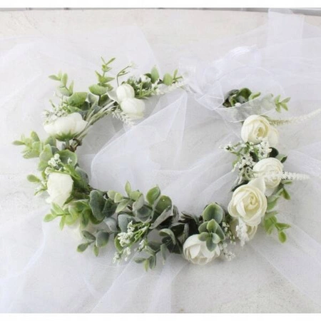 ECARLA wianek opaska na głowę kwiaty BOHO W83