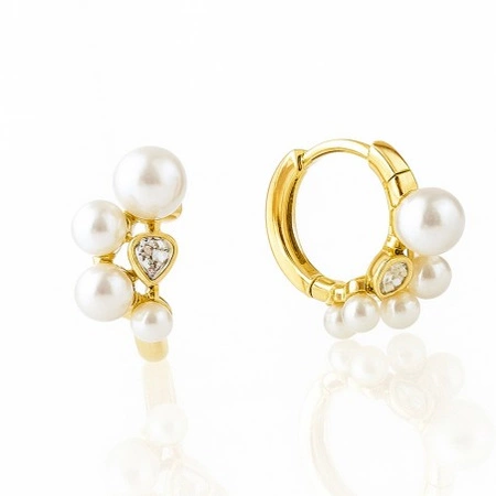 ECARLA kolczyki ze stali szlachetnej platerowanej 14k złotem KST3431