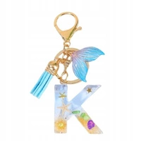 ECARLA brelok do kluczy LITERKA K Morski Ogon Syreny, Muszelki BRL353K