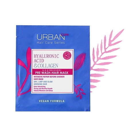 URBAN CARE Hyaluronic Acid & Collagen maska do włosów przed myciem 50ml