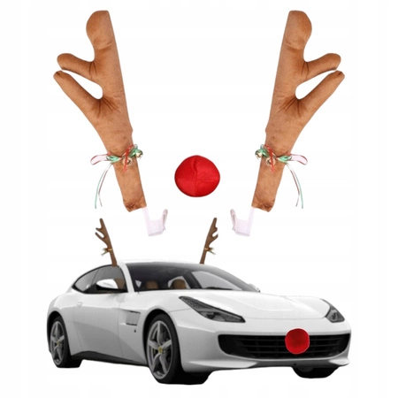 ECARLA ozdoba bożonarodzeniowa na samochód ROGI RENIFERA Z NOSKIEM KSN84