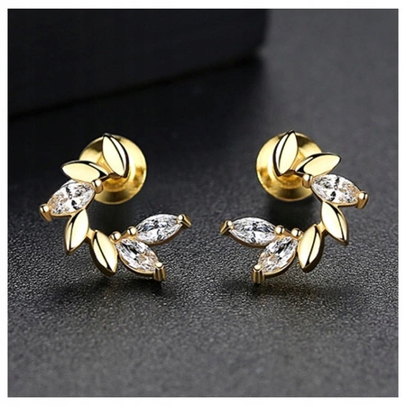 ECARLA kolczyki ze stali szlachetnej platerowanej złotem KST2847