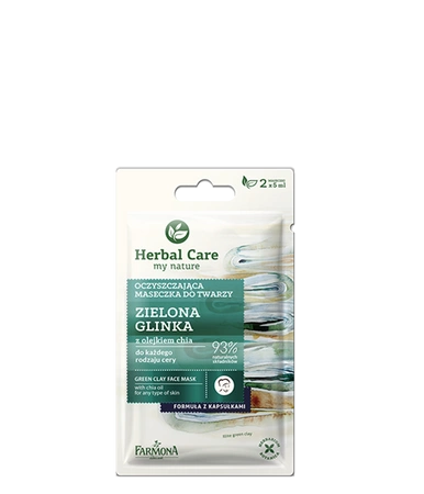 FARMONA Herbal Care oczyszczająca maseczka do twarzy Zielona Glinka 2x5ml