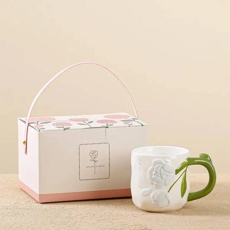 ECARLA kubek perłowy z pokrywką niebieski KB02N 450ml