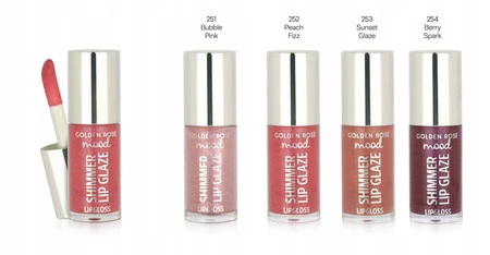 GOLDEN ROSE Mood Shimmer błyszczyk do ust z drobinkami 251 Bubble Pink 6ml