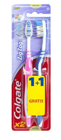 COLGATE Zig Zag szczoteczka do zębów Medium 1+1szt