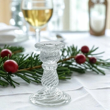 ECARLA świecznik dekoracyjny szklany Glamour 10cm SW12