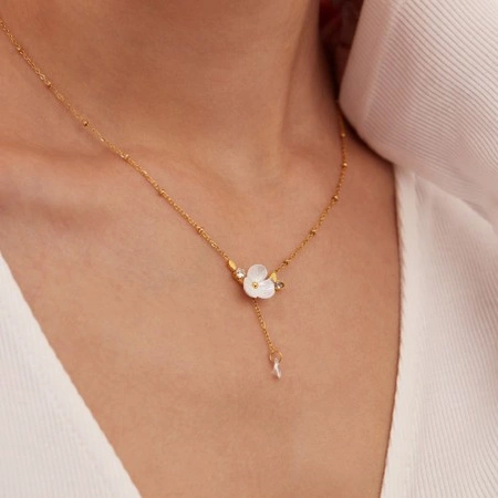 ECARLA naszyjnik ze stali szlachetnej pozłacanej KWIAT NST2146