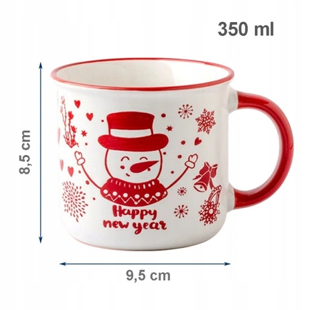 ECARLA kubek świąteczny z uchem BAŁWANEK 350ml KB13