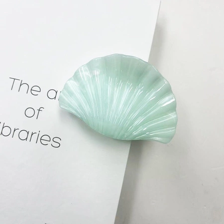 ECARLA spinka-klamra do włosów MUSZLA marmurek 8,5x5,7cm Zieleń SP423