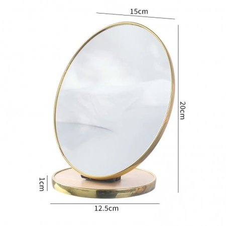 ECARLA lusterko kosmetyczne stojące, jednostronne Złota ramka 15x20cm L18