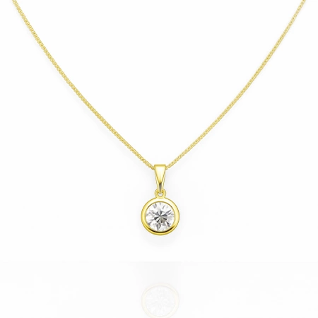 ECARLA naszyjnik ze stali szlachetnej pozłacanej CYRKONIA NST2227