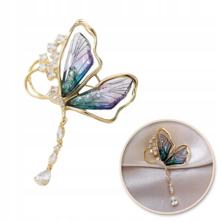 ECARLA broszka MOTYL z cyroniami