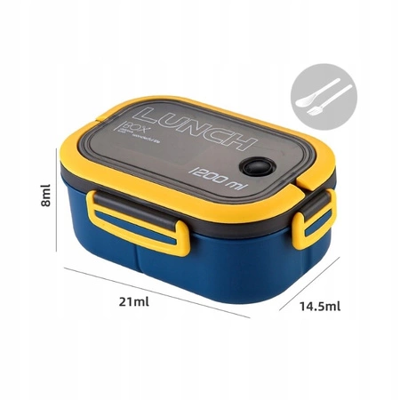 ECARLA Lunch Box śniadaniówka ze sztućcami 21x14,5x8cm Granat PJM44GRAN