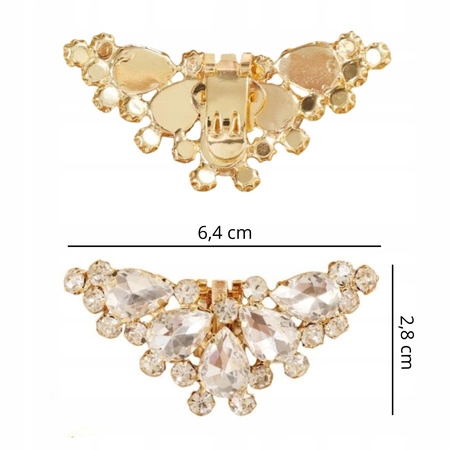 ECARLA klipsy do butów z kryształkami, cyrkoniami KDB48 2szt