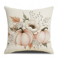 ECARLA Jesień poszewka na poduszkę 45x45 BOHO DYNIE LIŚCIE KWIATY POD240