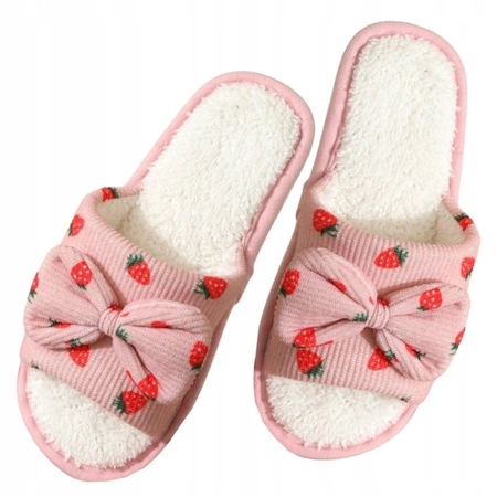 ECARLA kapcie ocieplane, antypoślizgowe Truskawki, rozmiar 38 PAN05R38